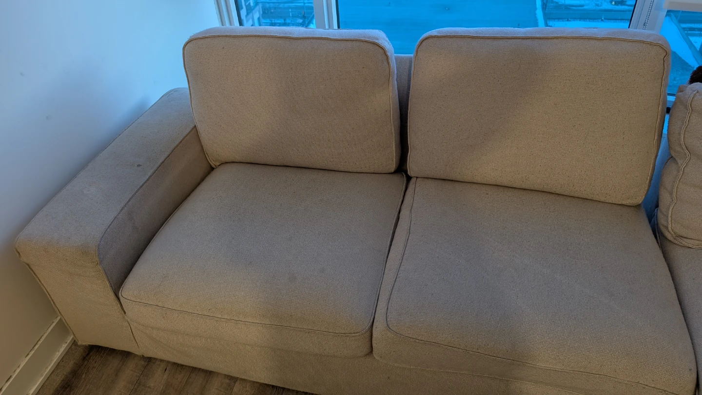 Beige Sectional Sofa with Chaise - photo 3