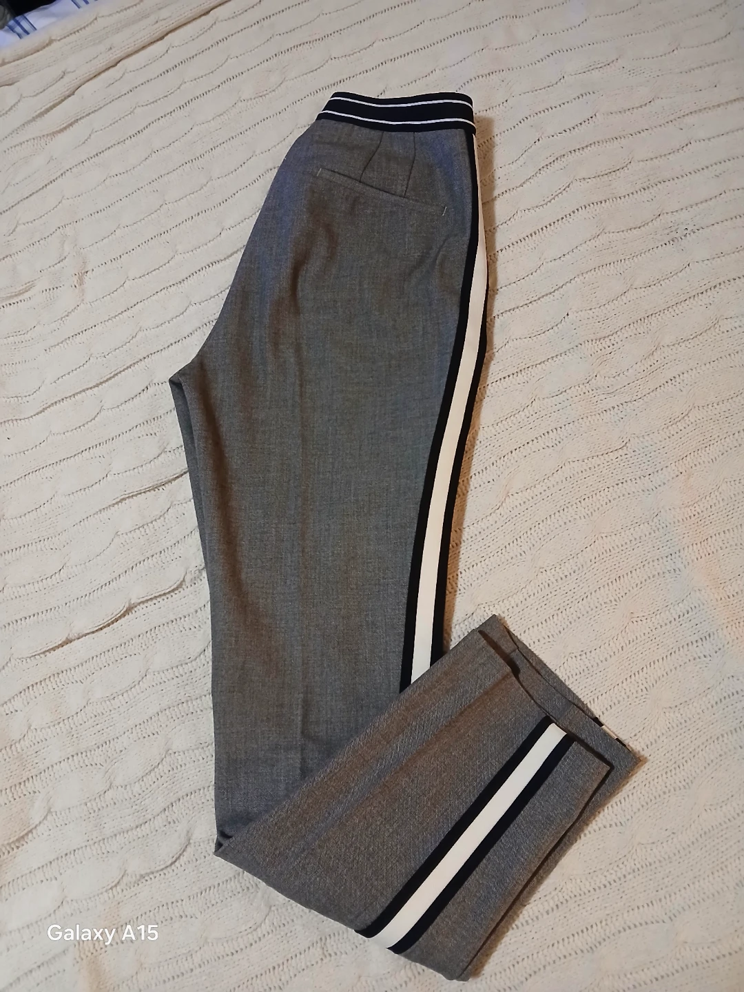 ZARA BASIC Grey Trousers with Side Stripes - photo 3