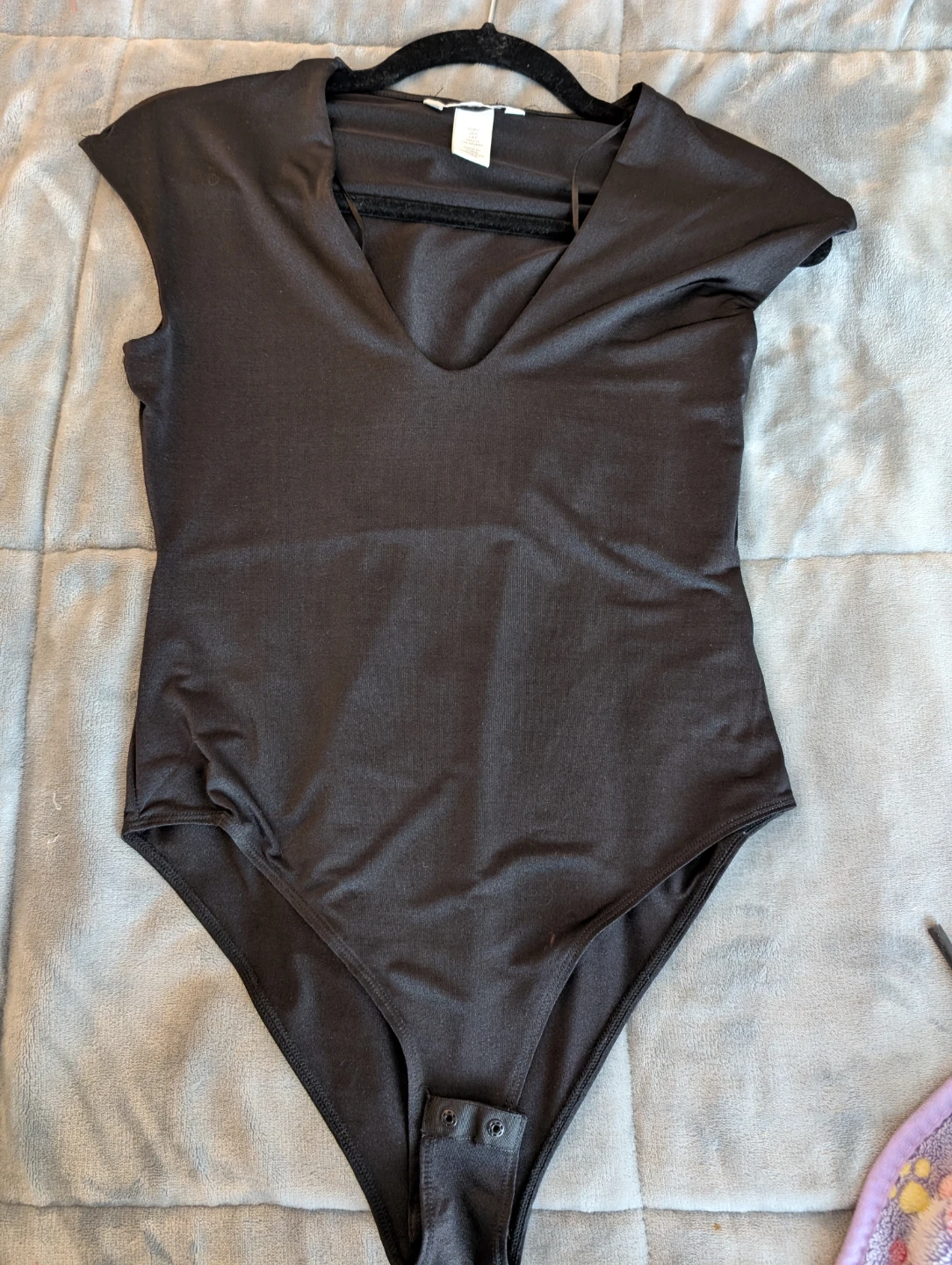 Black V-Neck Bodysuit