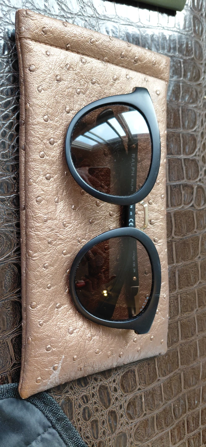 Ralph Lauren Black Round Sunglasses with Case