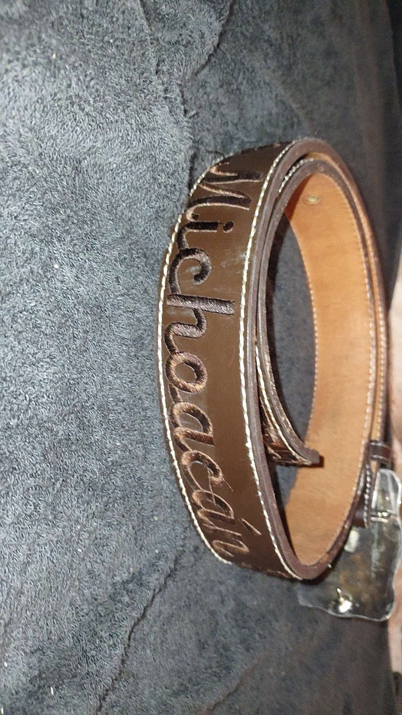 Brown Western Style Leather Belt with Decorative Buckle - photo 3
