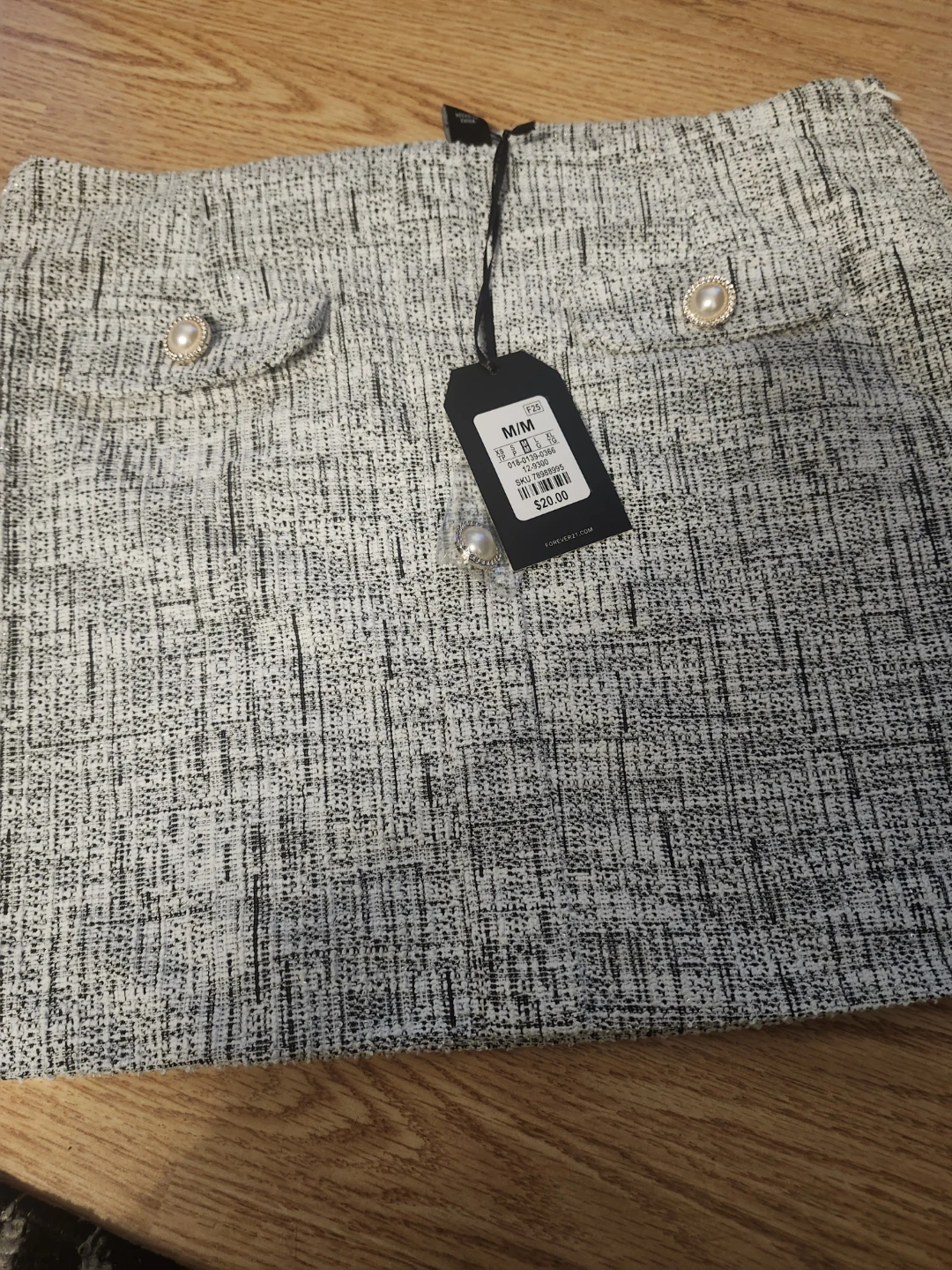 Forever 21 Tweed Skirt with Pearl Buttons - photo 3