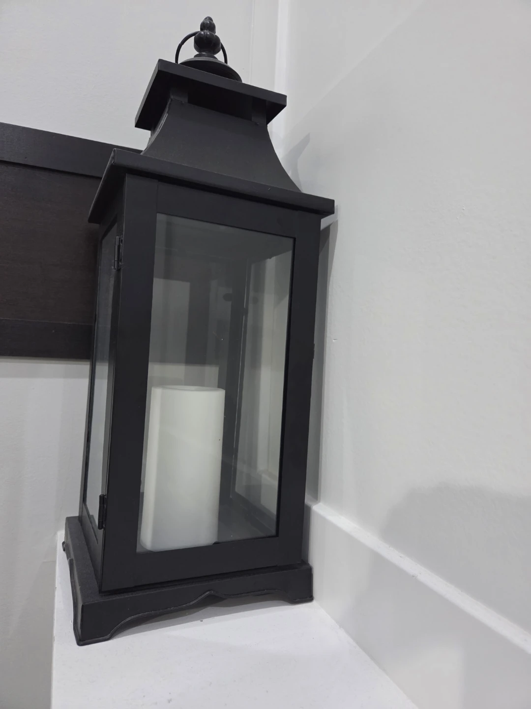 Black Metal Lantern with LED Candle - photo 2