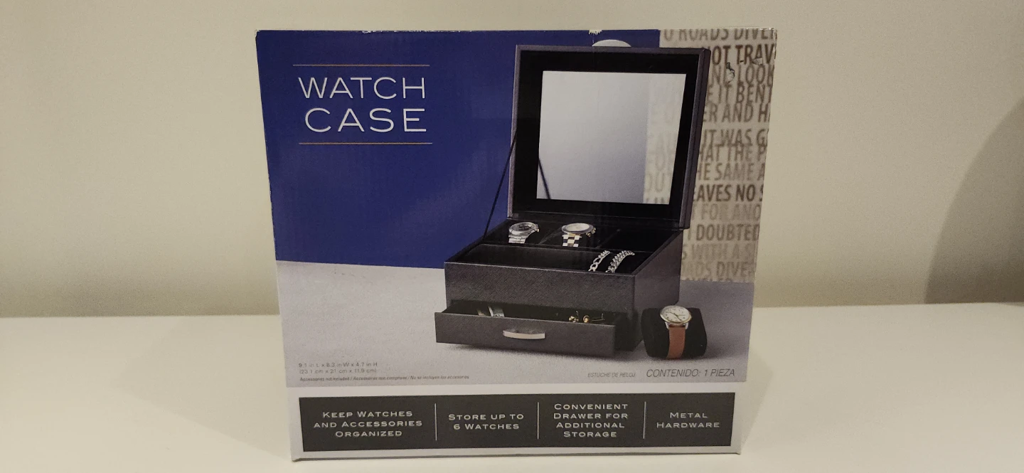 Black Watch Case with Mirror and Drawer