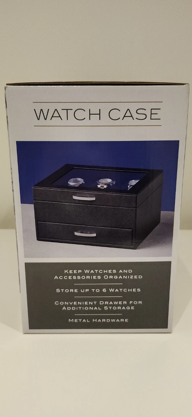 Black Watch Case with Mirror and Drawer - photo 2