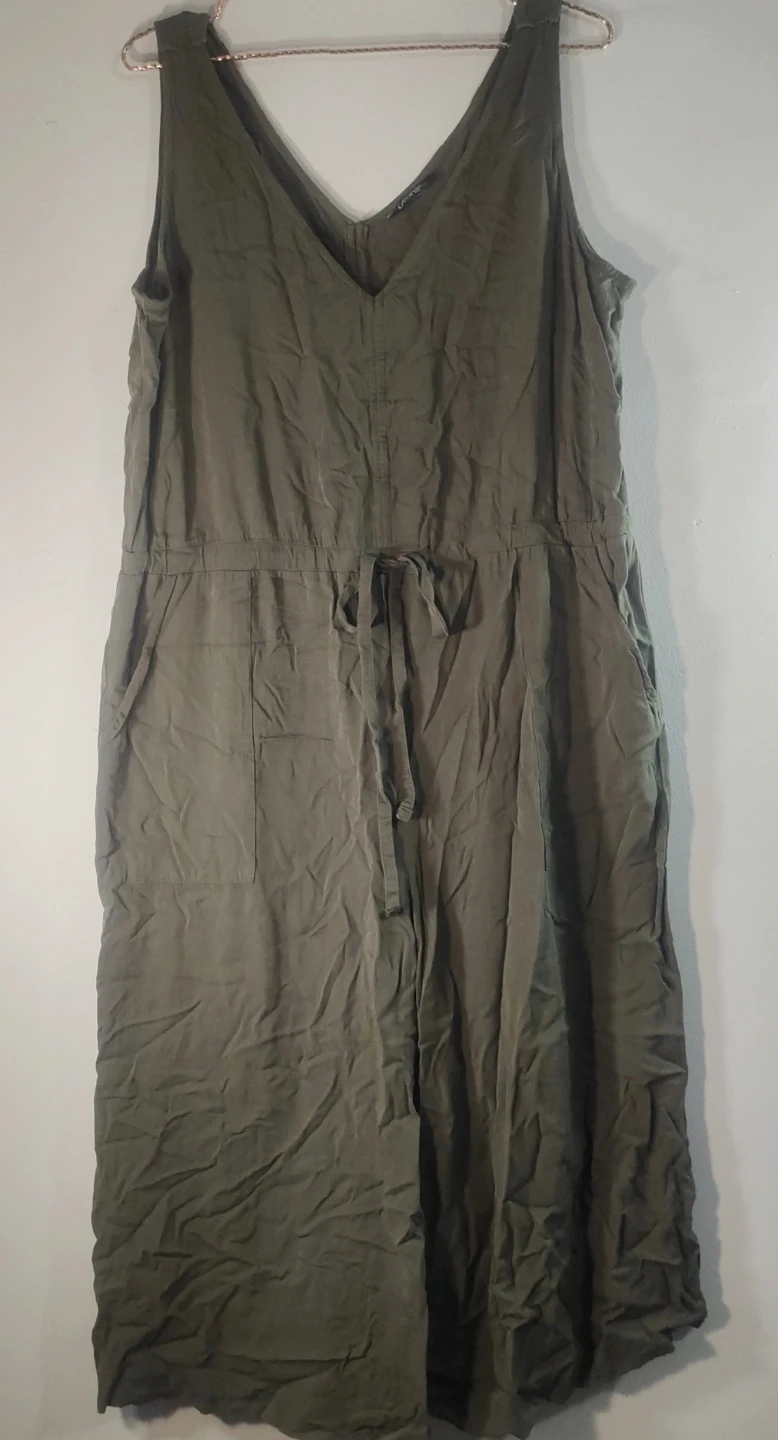 George Olive Green Sleeveless Jumpsuit
