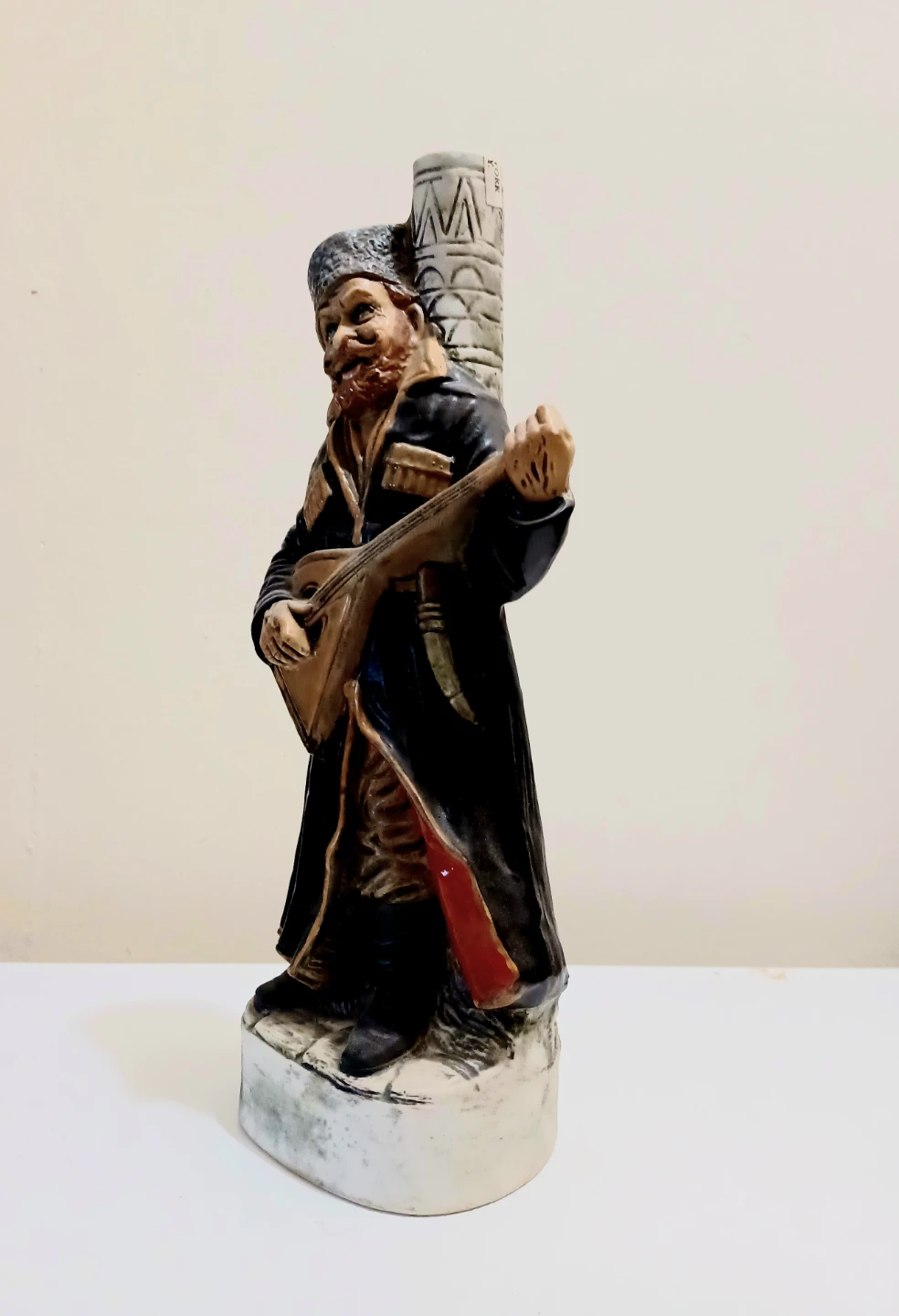 Unique Hand Painted Caucasian Playing Balalaika Decanter - photo 3