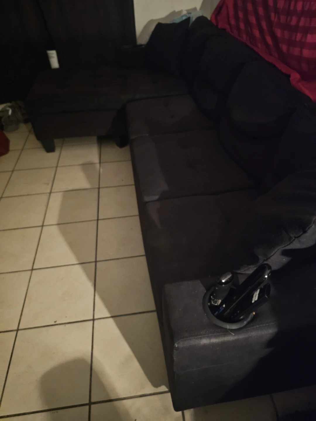 Black Sectional Sofa with Chaise - photo 5