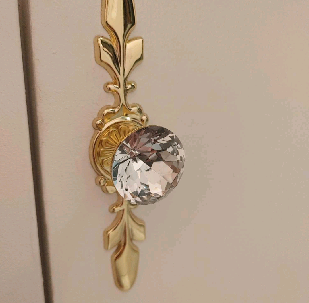 Decorative Drawer Pull Handle with Crystal Knob