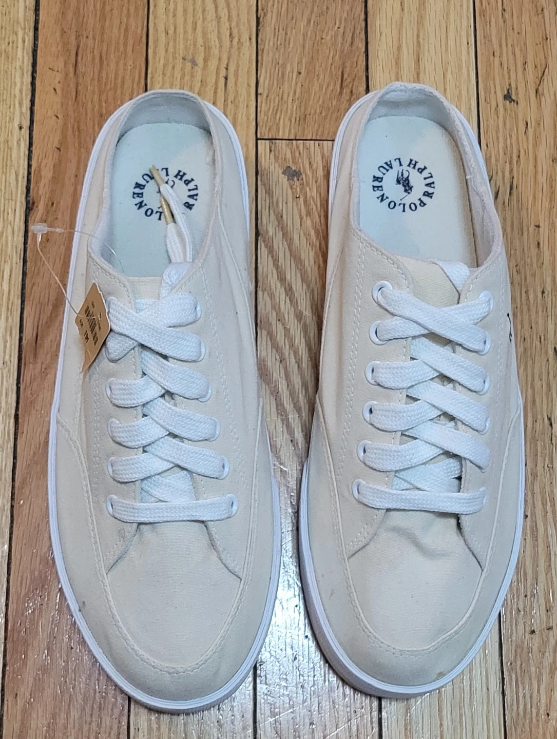 Ralph Lauren Canvas Slip-On Sneakers - Cream - Size 11M