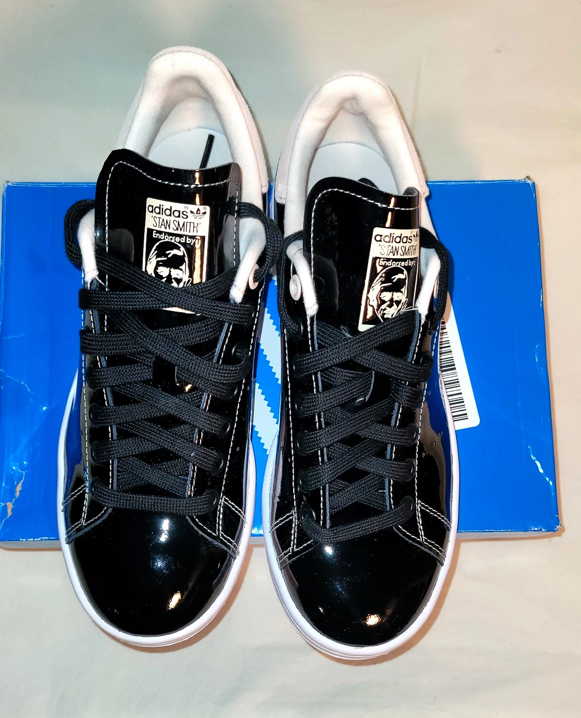 Adidas Stan Smith W "Patent Black" Sneakers - Size 7
