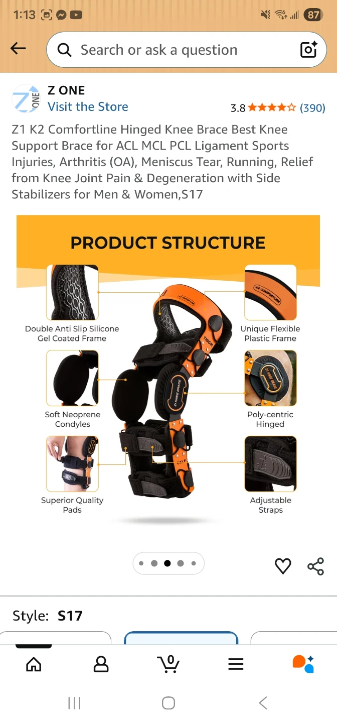 Z One K2 Comfortline Hinged Knee Brace - Size S17 - photo 5