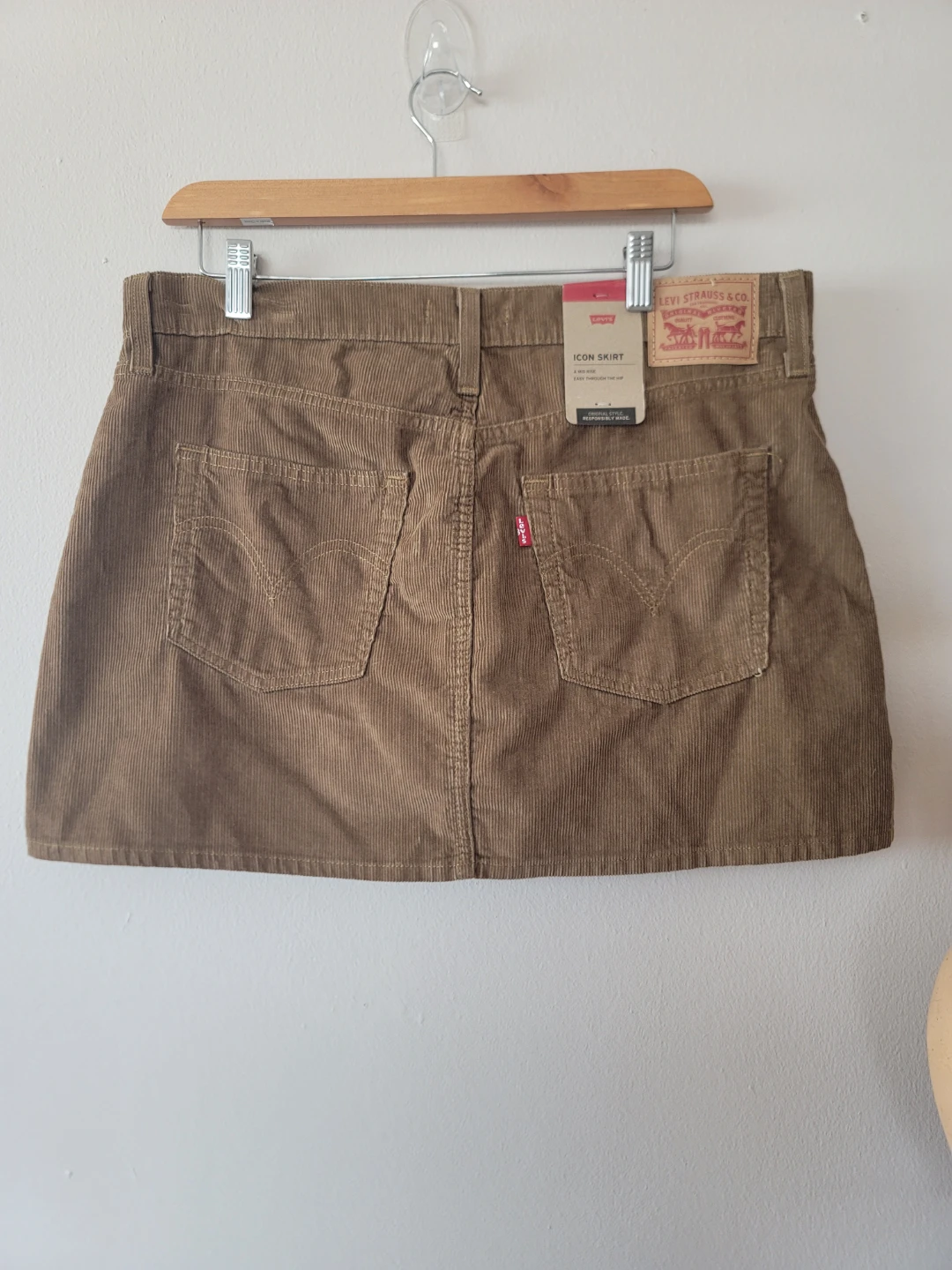 Levi's Icon Corduroy Mini Skirt Y2K Indie Retro Grunge Sz 33 New
