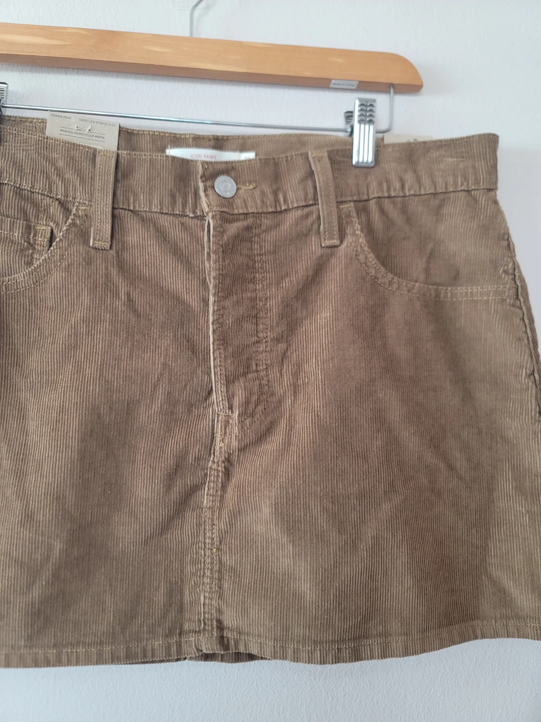 Levi's Icon Corduroy Mini Skirt Y2K Indie Retro Grunge Sz 33 New - photo 5