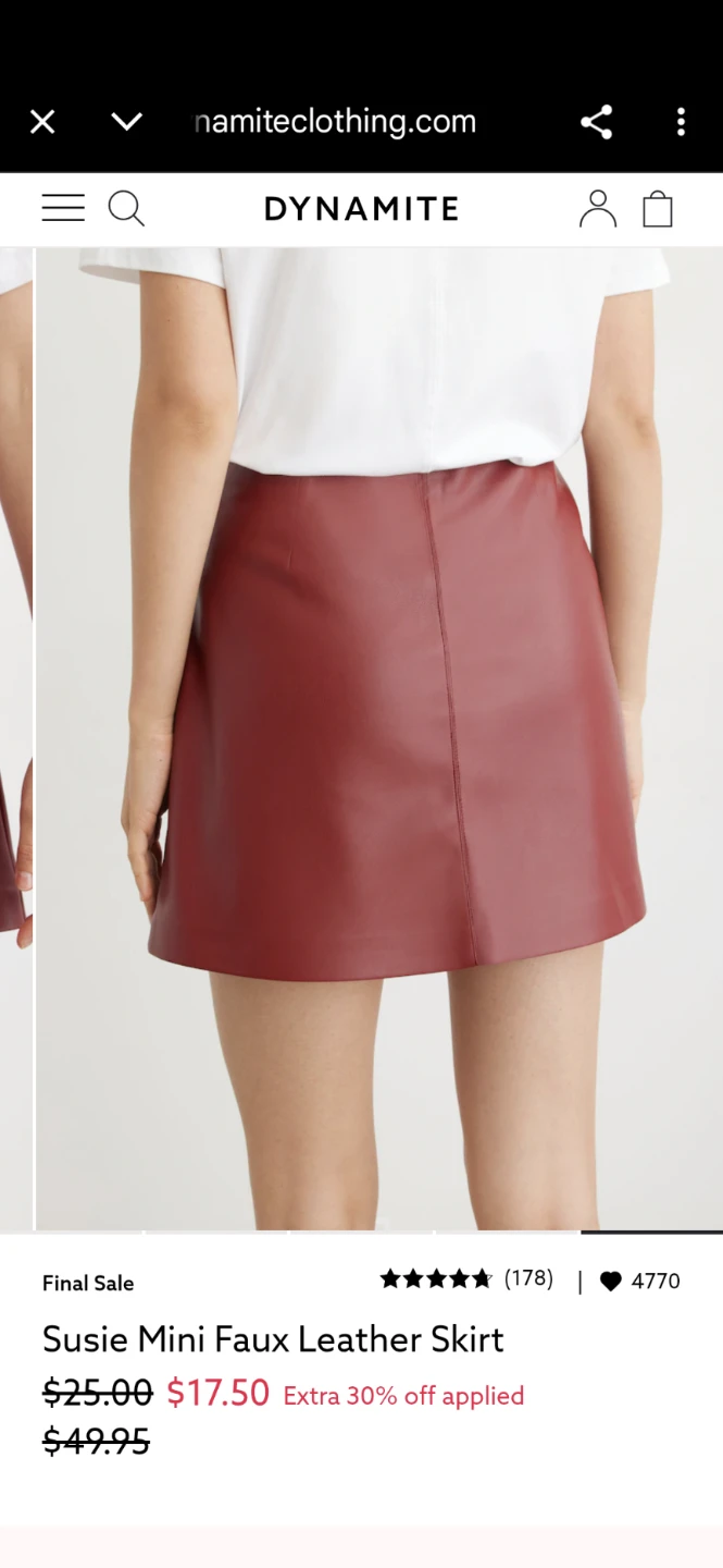 Dynamite Susie Mini Faux Leather Skirt - Red - Medium - photo 3