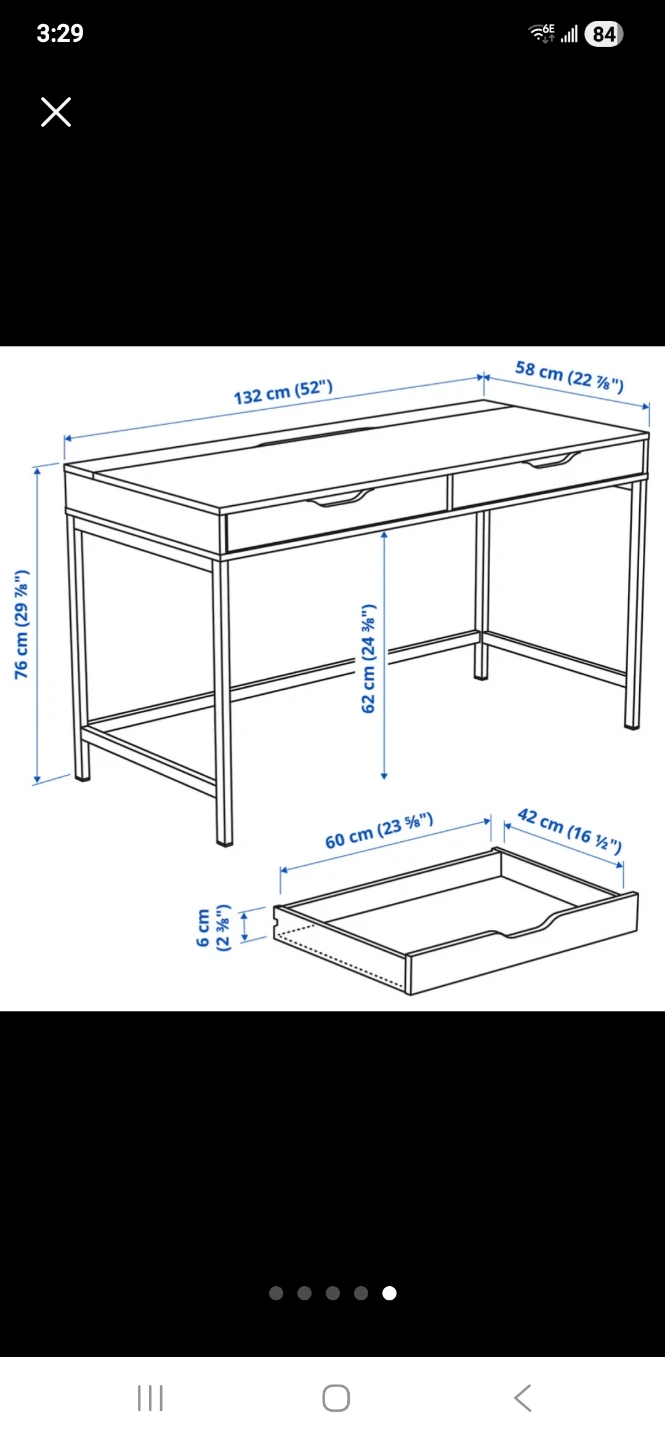 White Desk with Two Drawers - photo 4