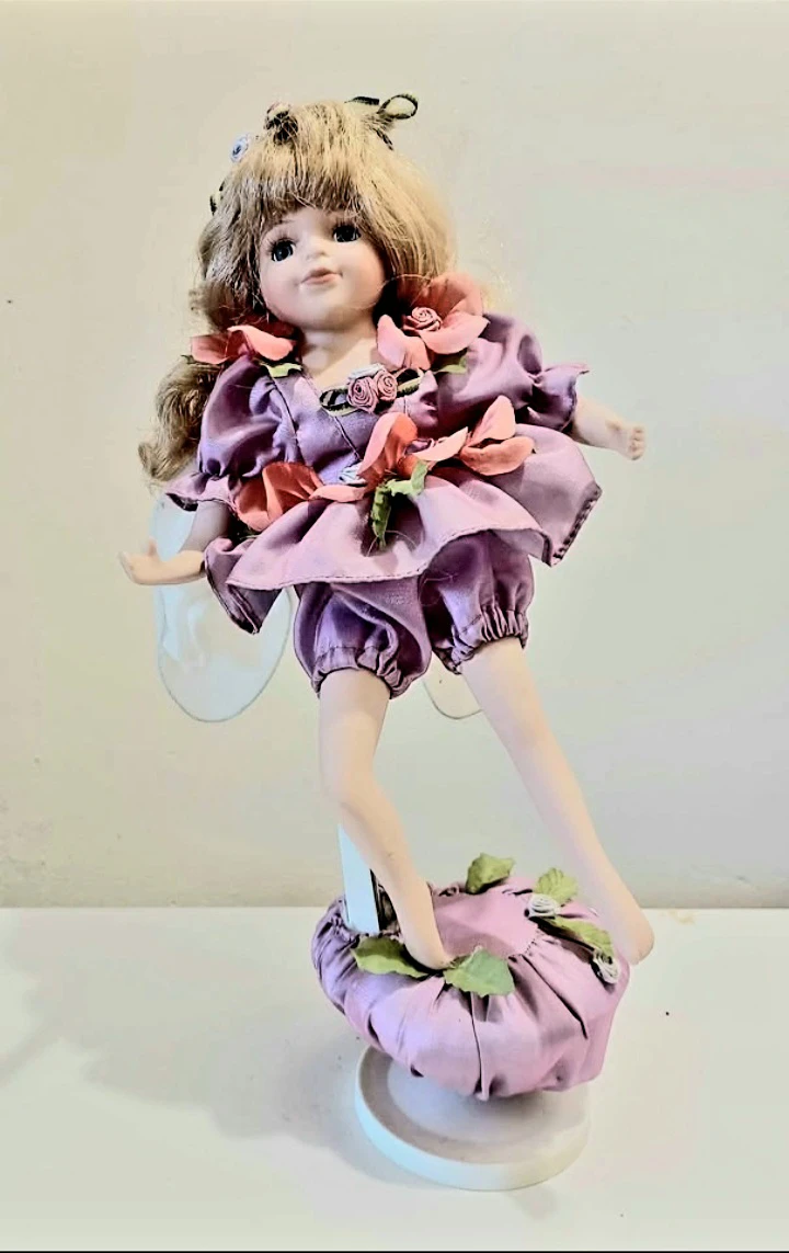 Tall Musical Rotating Porcelain Fairy Doll - photo 2