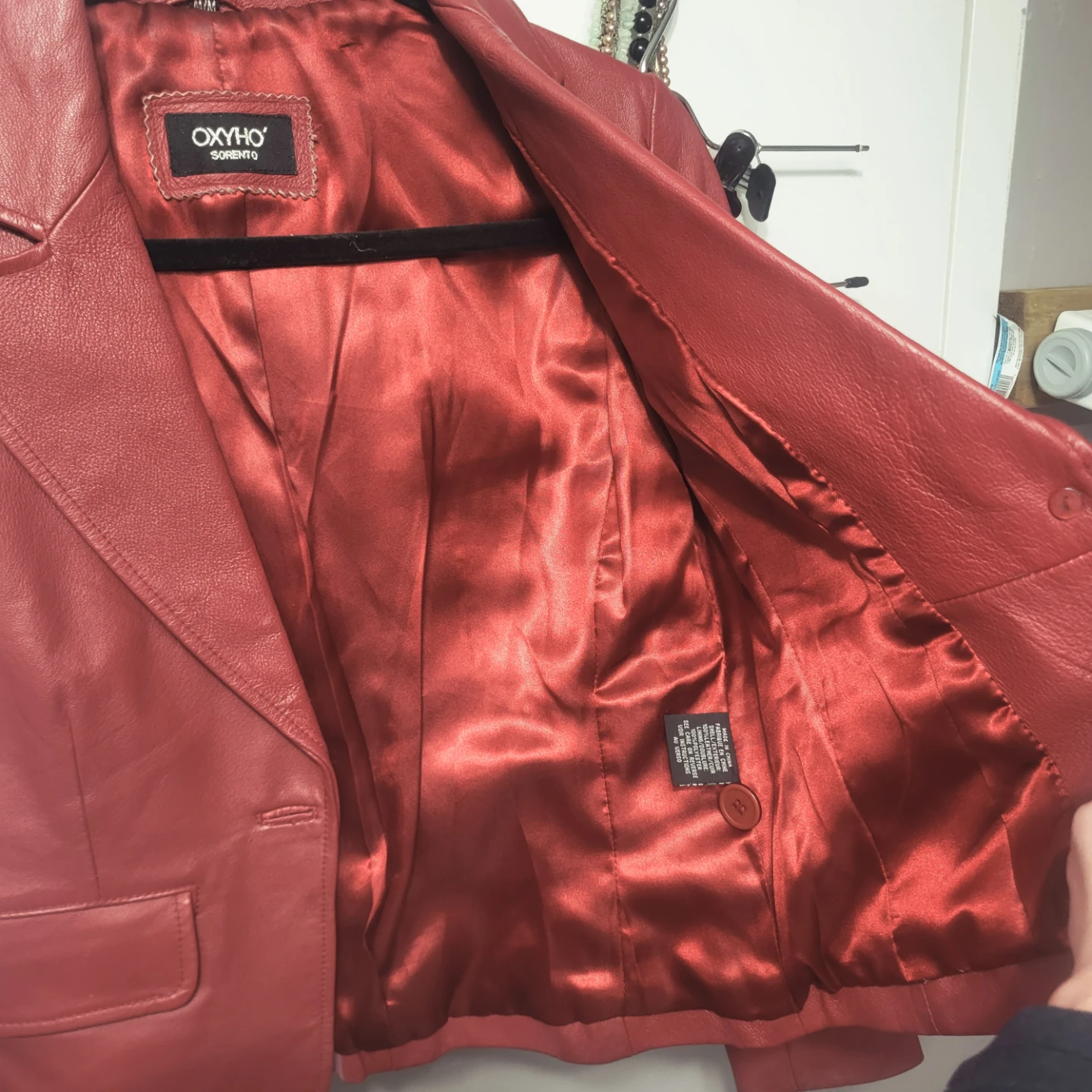 Oxy'Ho Red Leather Blazer Jacket - photo 4