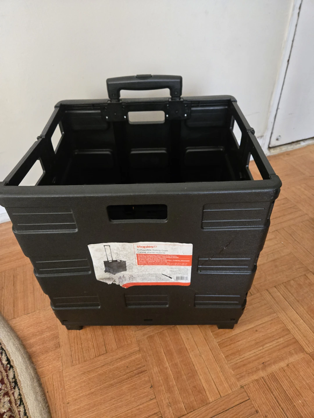 Staples Collapsible Rolling Crate