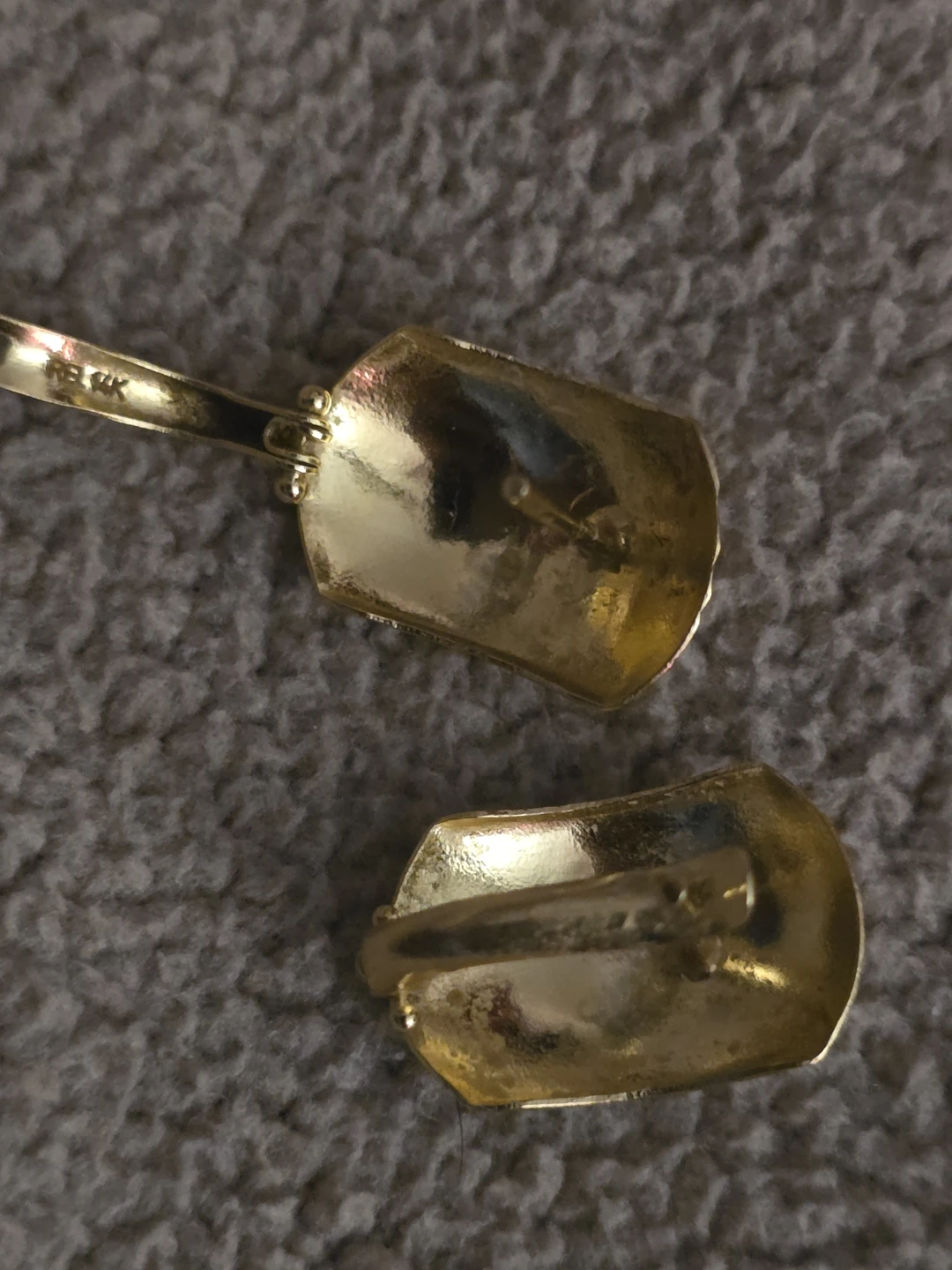 14K Gold Textured Hoop Earrings