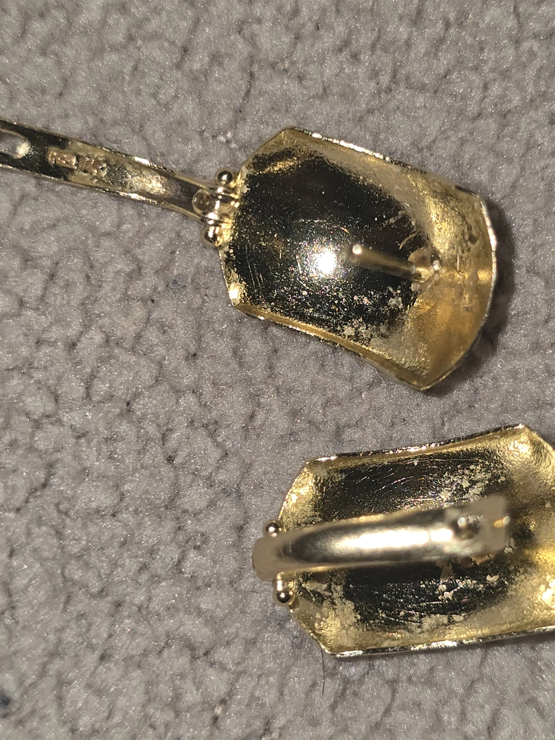 14K Gold Textured Hoop Earrings - photo 2