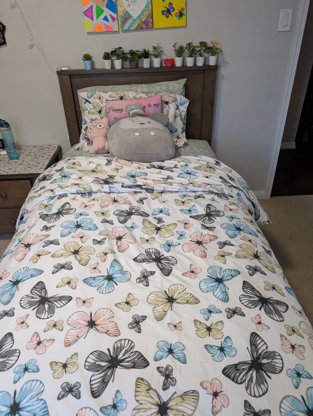 2 Custom-Made Wooden Single Beds with Storage + Mattress