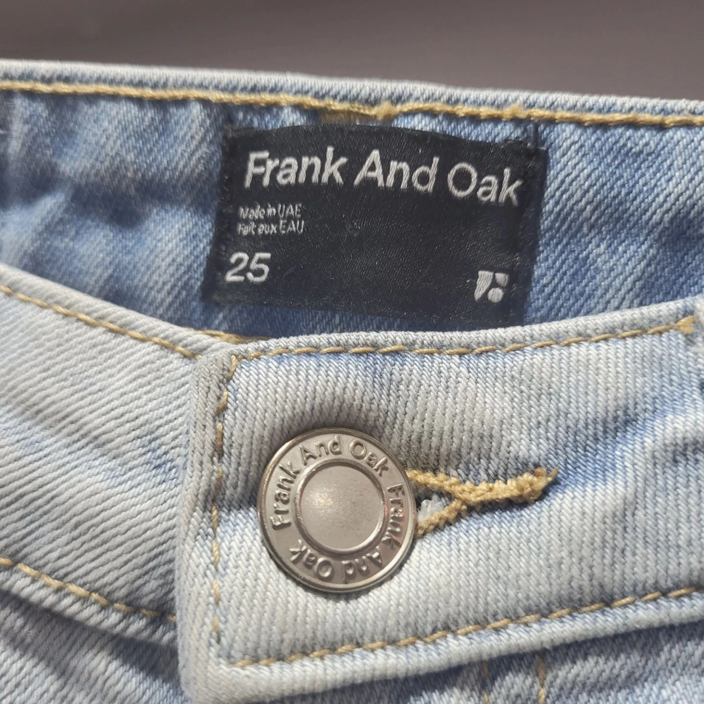 Frank And Oak Light Wash Denim Jeans Size 25 - photo 3