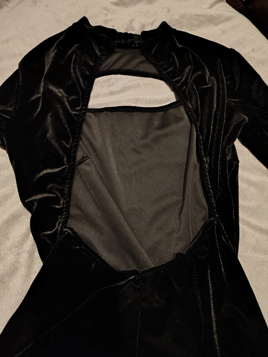 La Senza Black Velvet Cut-out Bodysuit - Size S - photo 2