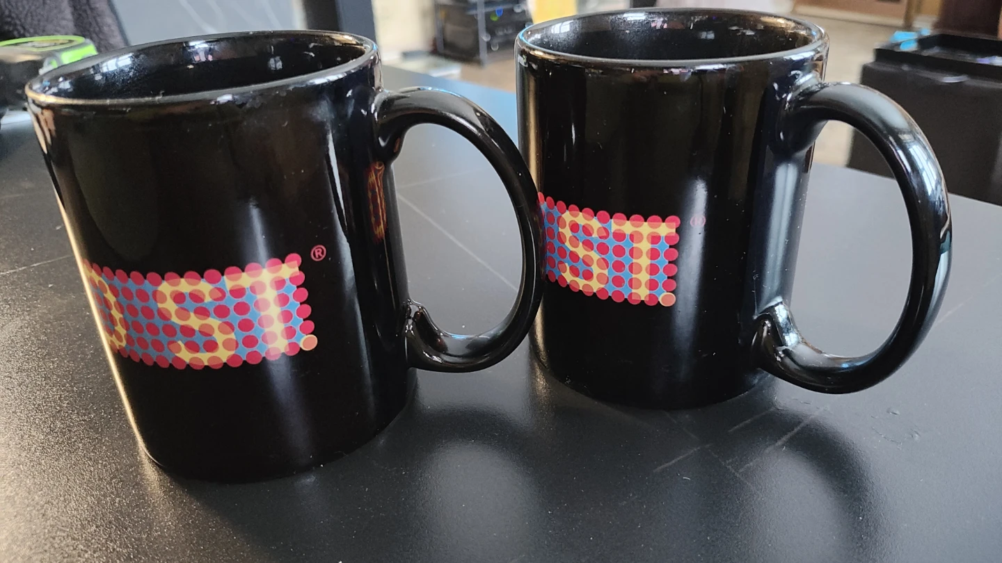 Set of 2 Black Mugs with Colorful Design - photo 3