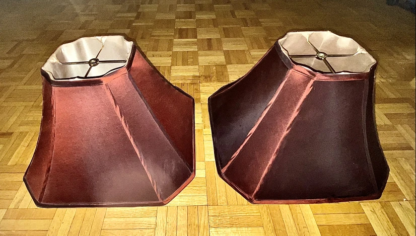 Crimson Red Cut-Corner Lamp Shades (Set of 2)🏆 - photo 2