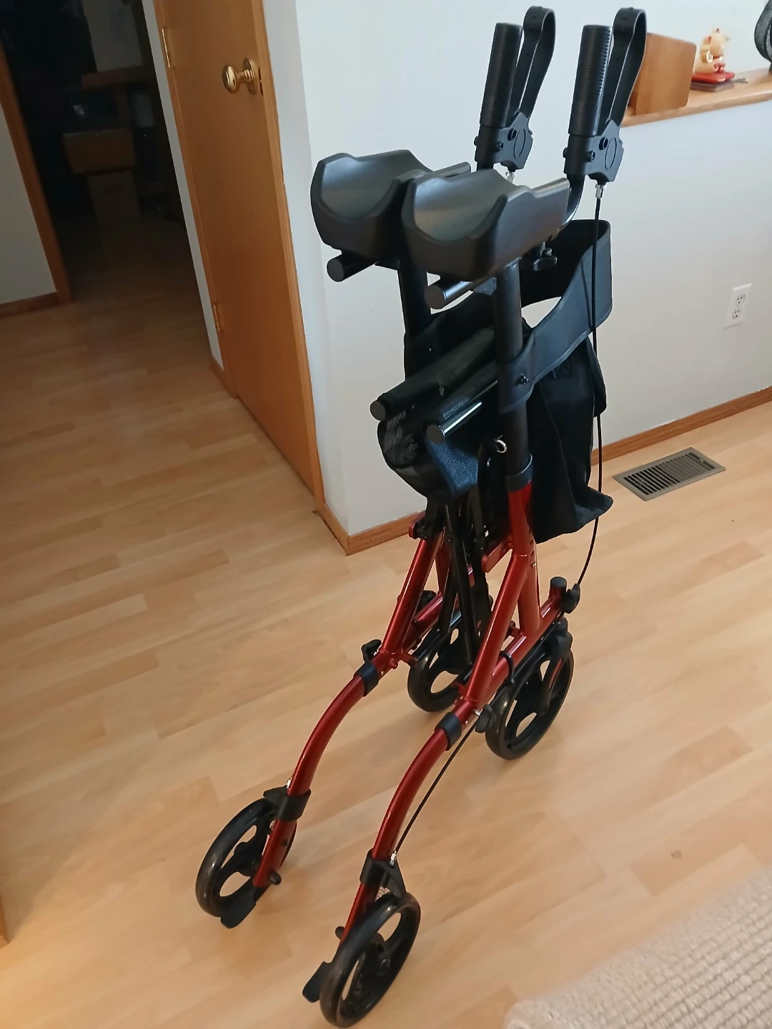 Red Rollator Walker with Seat and Hand Brakes - photo 4