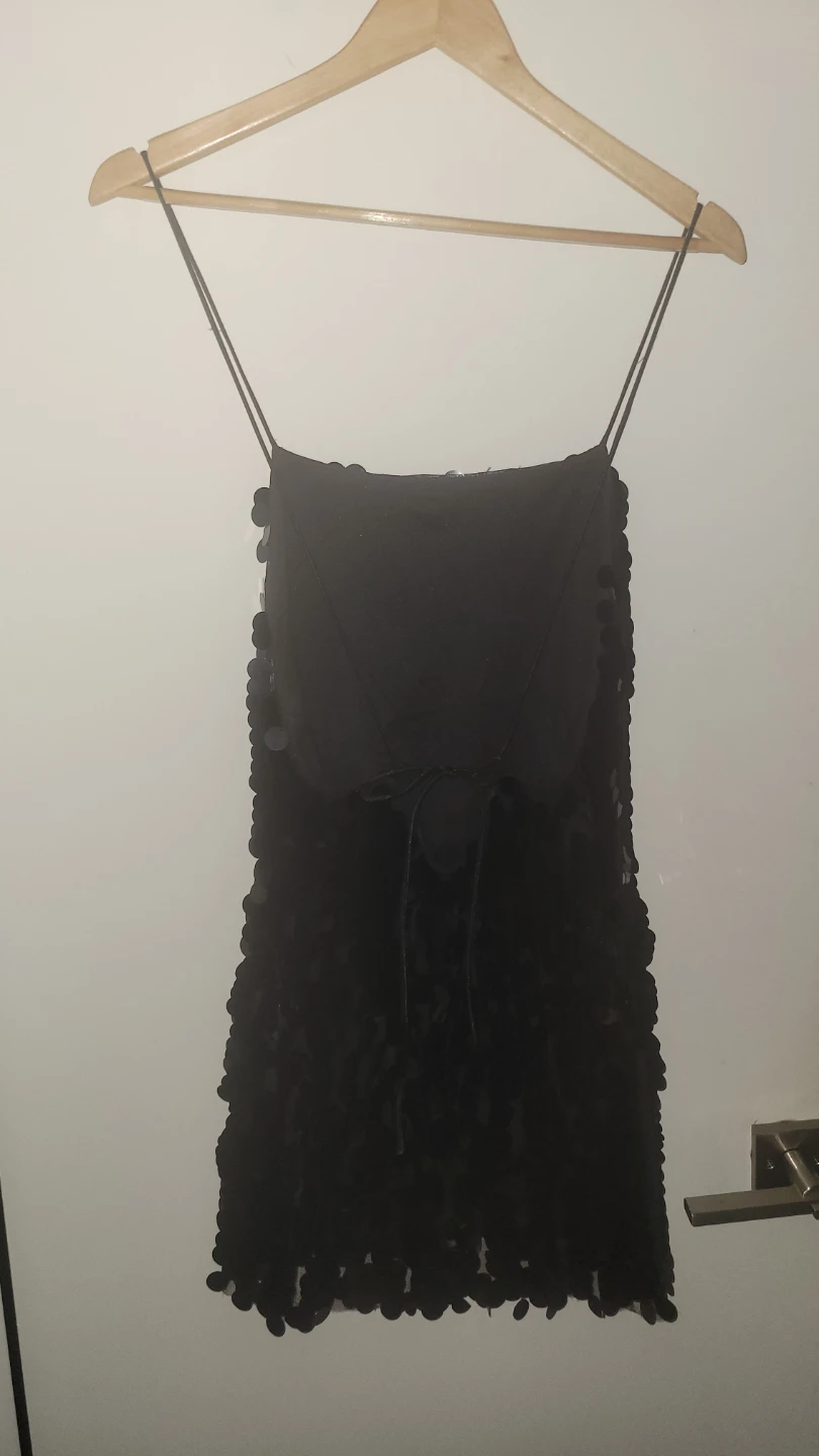 Black Sequin Slip Dress - photo 4
