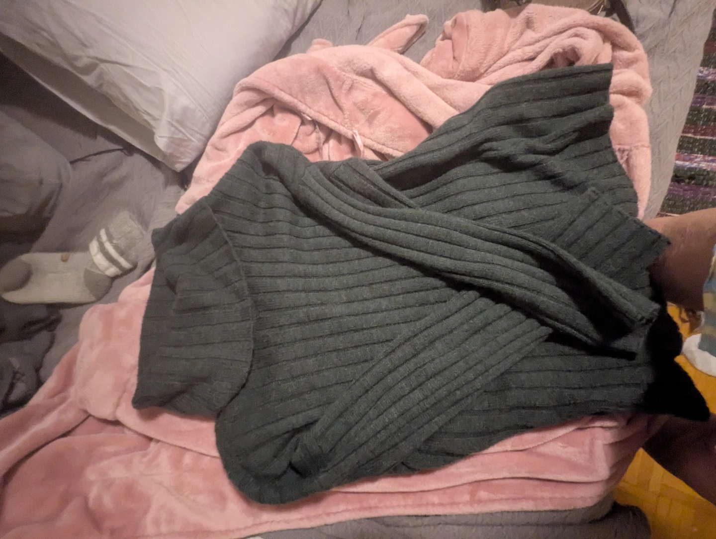 Lord & Taylor Dark Green Ribbed Sweater XL - photo 3