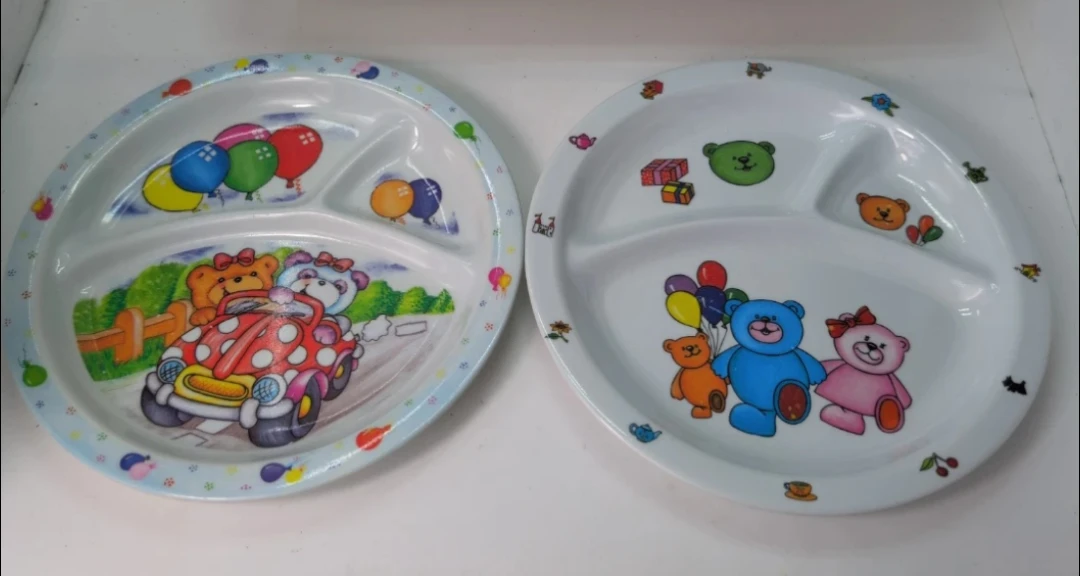 Children's Divided Plate with Teddy Bear Design