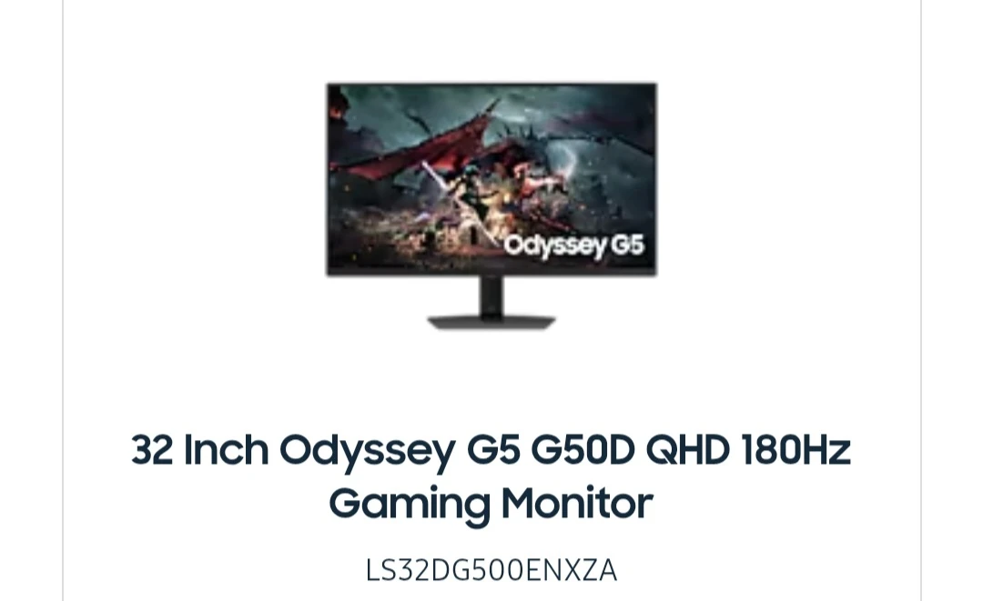 Samsung Odyssey G5 32 Inch QHD 180Hz Gaming Monitor