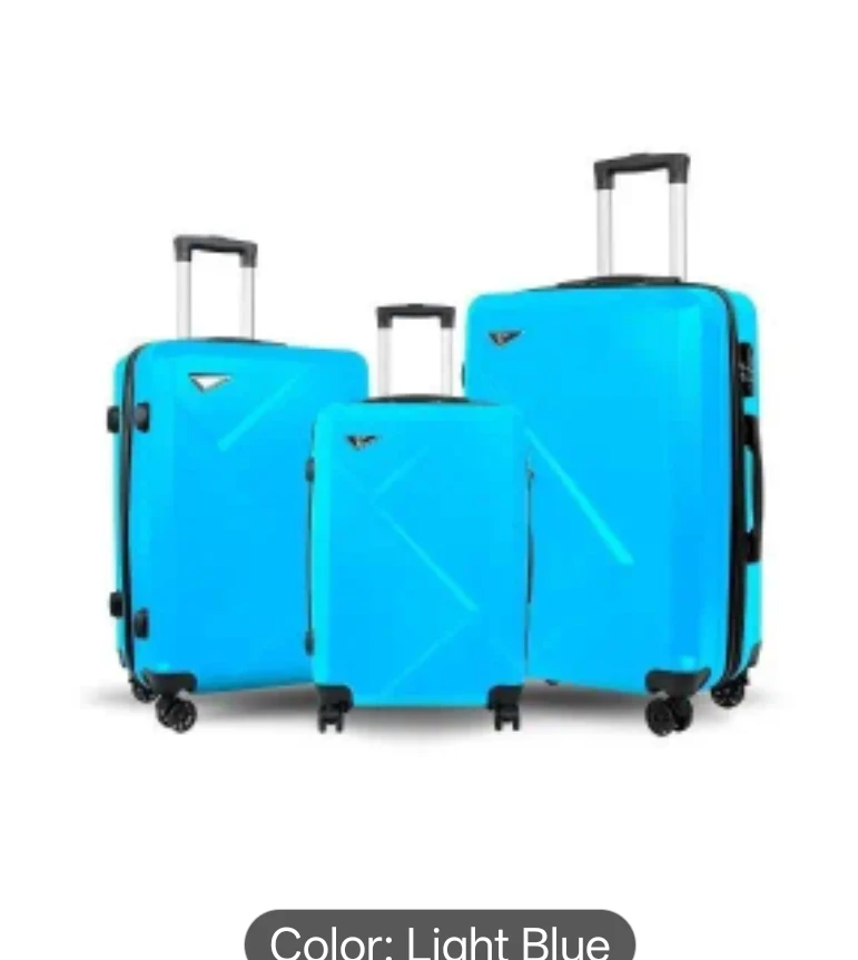 Light Blue Luggage Set - 3 Piece spinner set