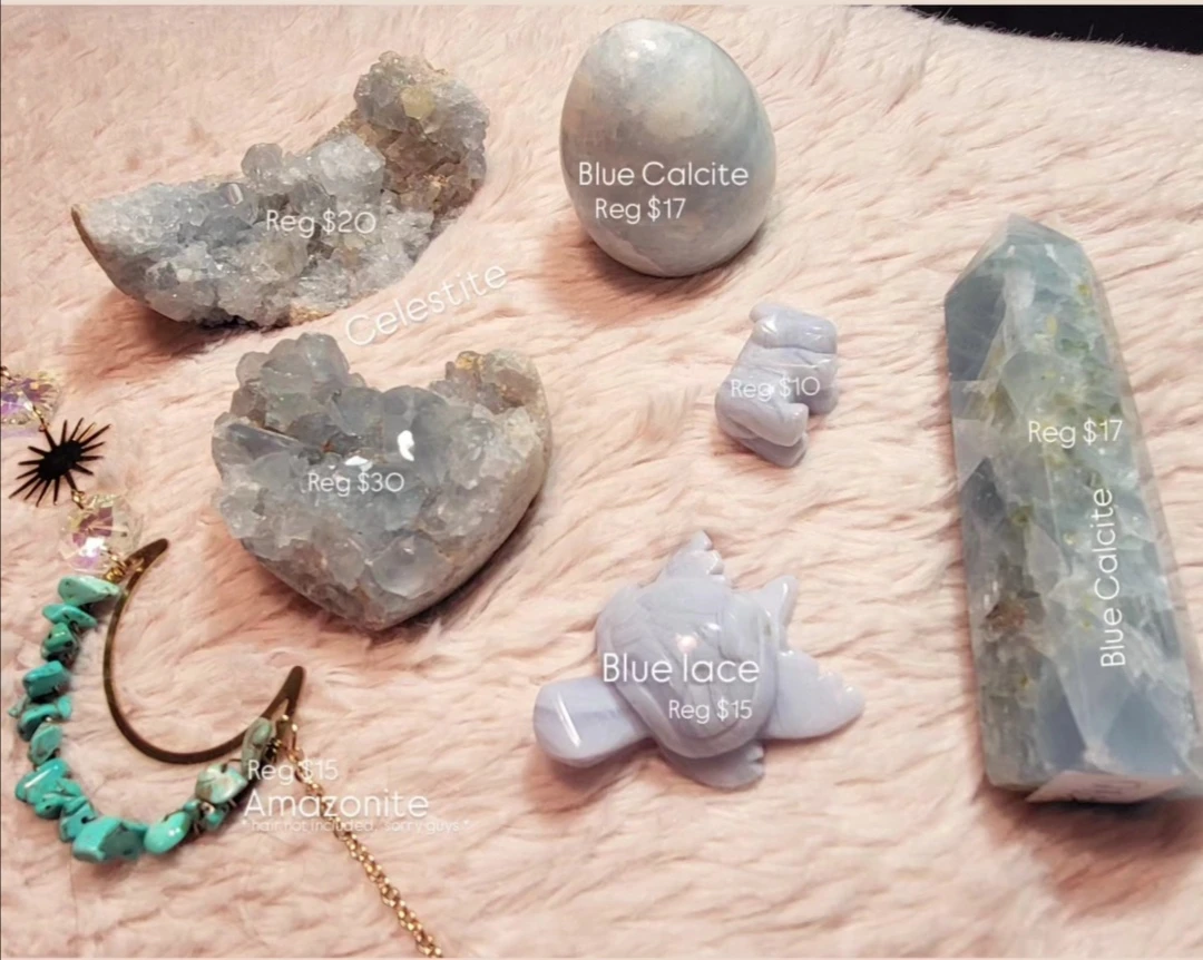 Celestite & Blue Calcite Bundle