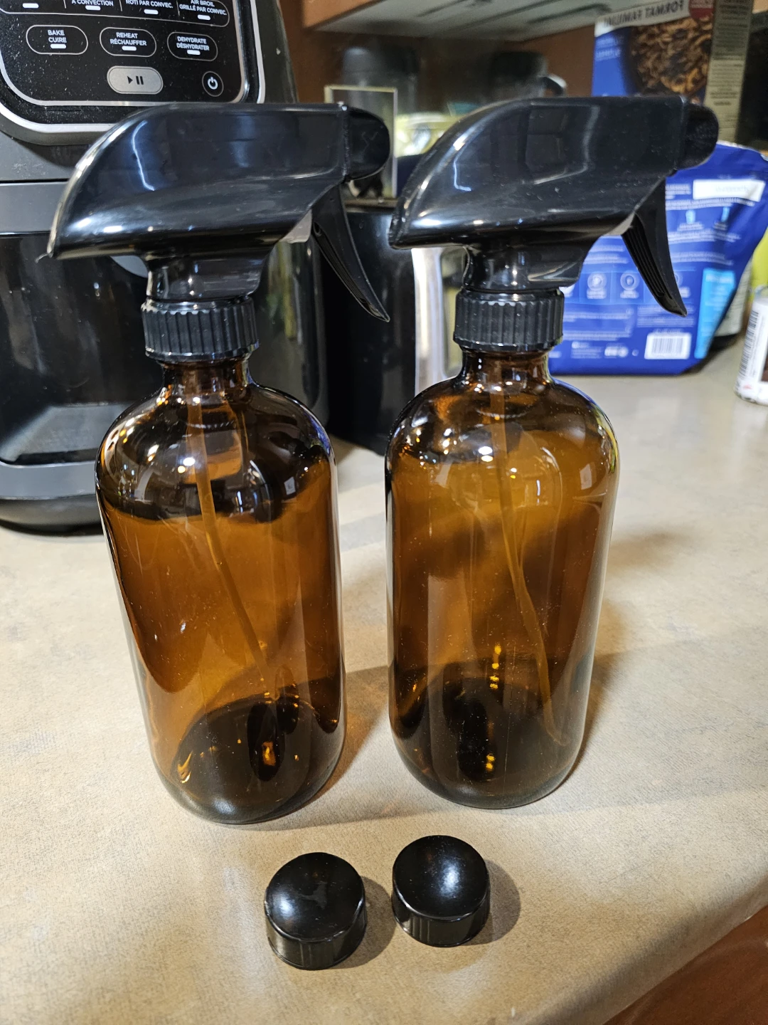 Amber Glass Spray Bottles with Black Trigger Sprayers (2-Pack) 🥕 - photo 2