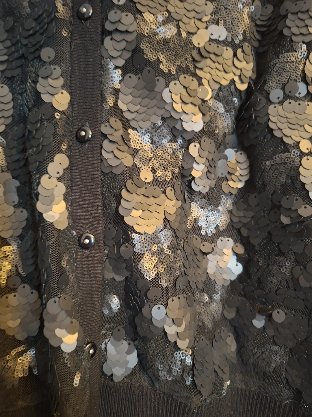 BCBGMAXAZRIA Black Sequin Cardigan - photo 5