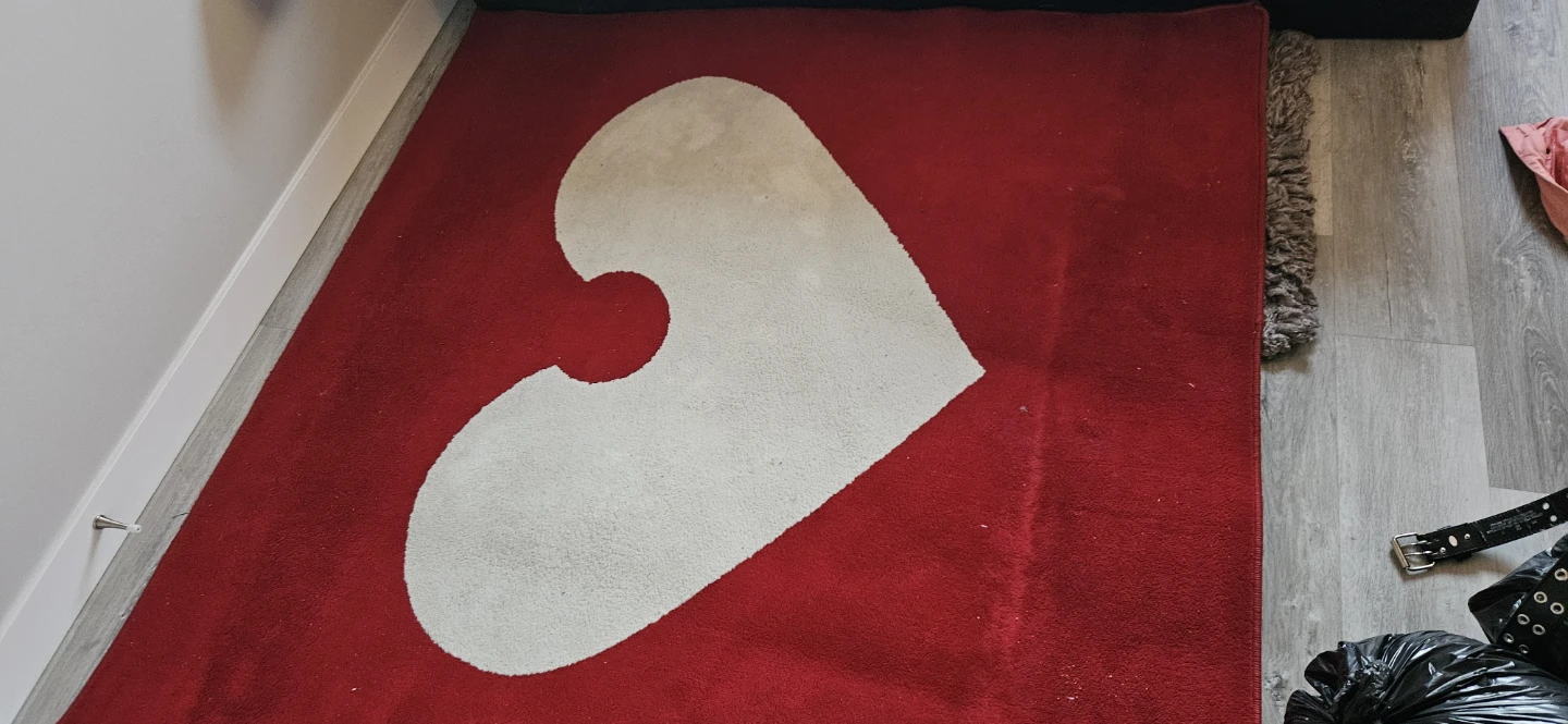IKEA SNÖA FORM Rug - Red/White Heart Design