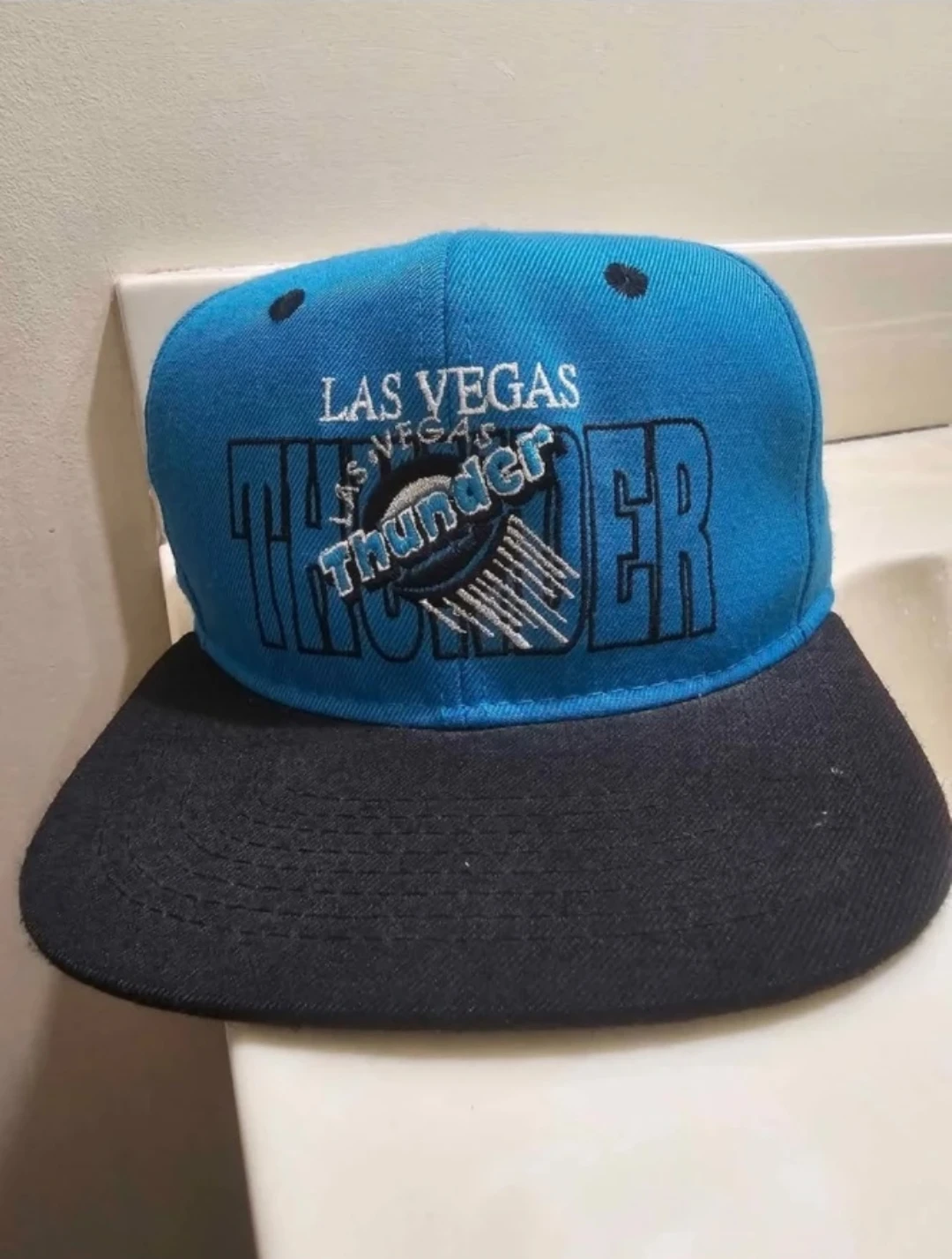 Vintage Las Vegas Thunder Blue & Black Snapback Hat