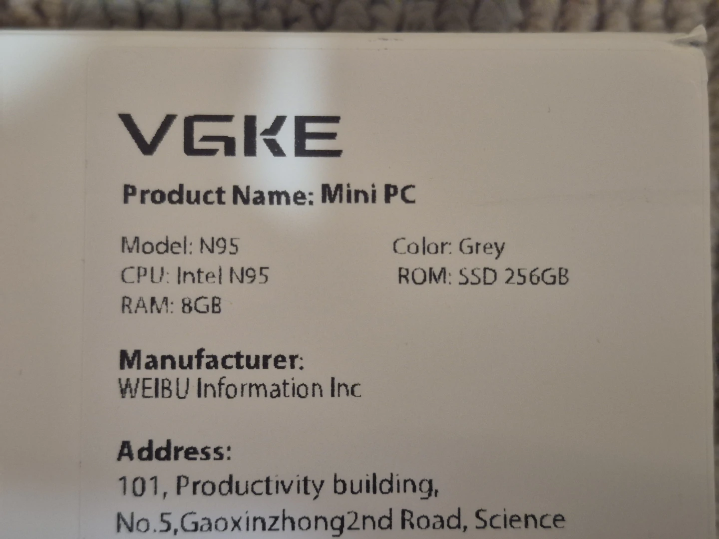 VGKE N95 Mini PC - Grey, 8GB RAM, 256GB SSD - photo 4