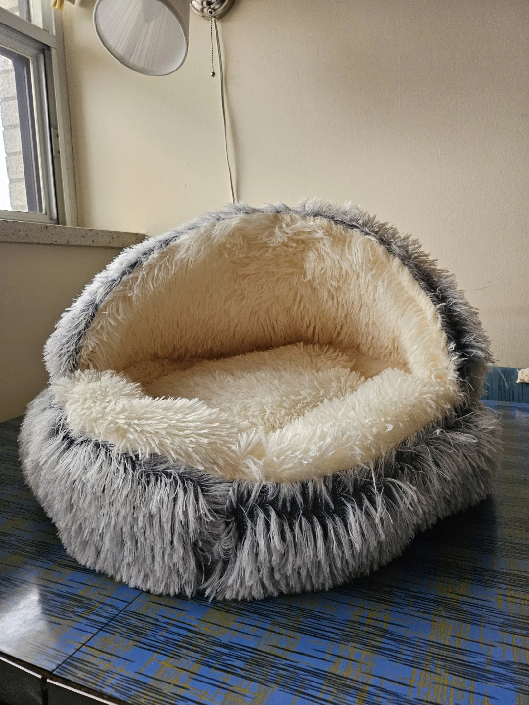 🆓️ Cozy Plush Pet Bed - Grey & Cream - photo 2