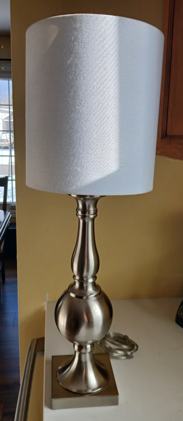 Brushed nickel table lamp
