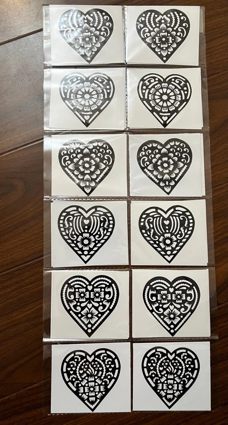Henna Tattoo Stencil Set - Heart and Hand Designs - photo 2