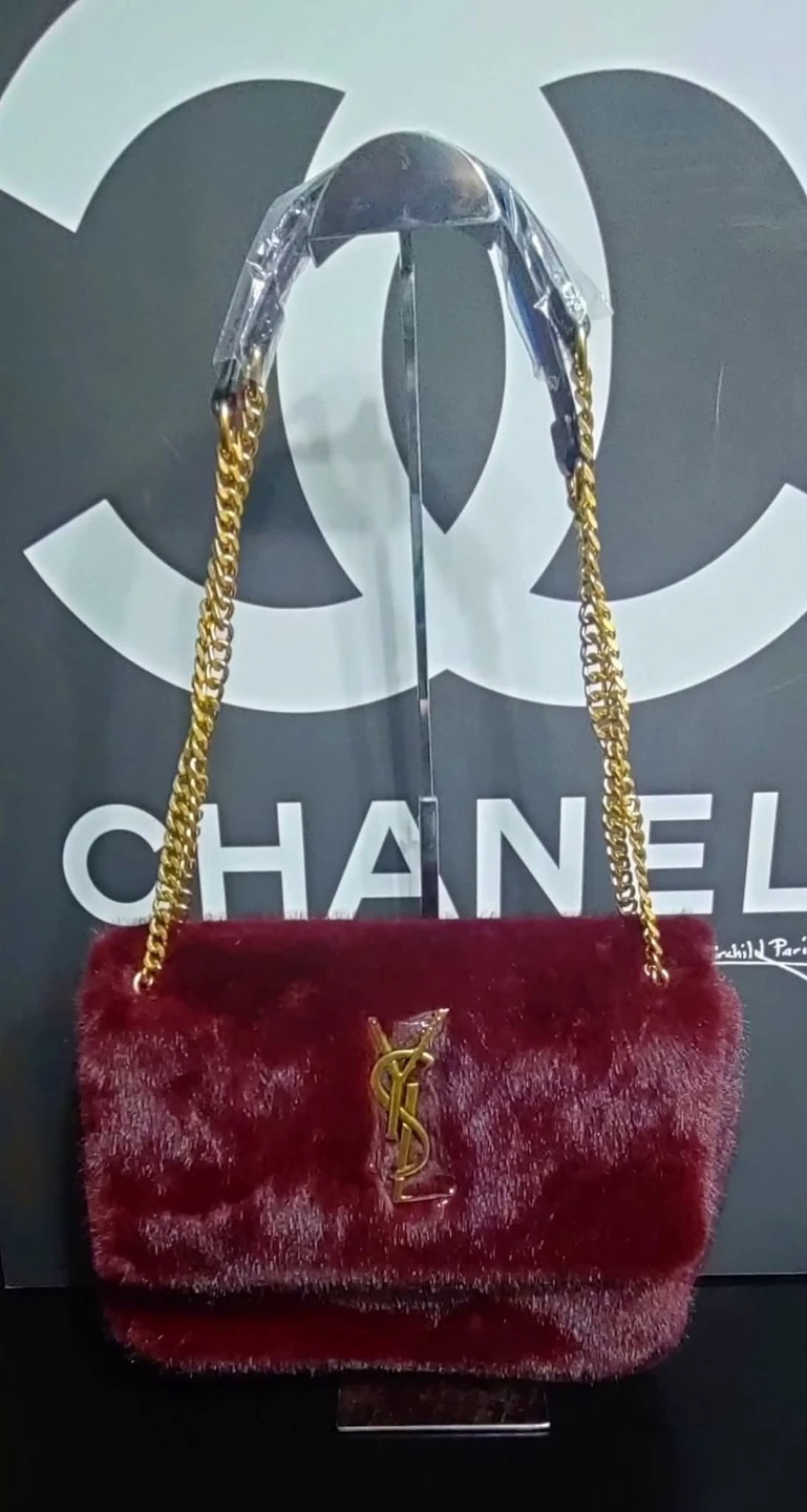 Saint Laurent Fur Shoulder Bag