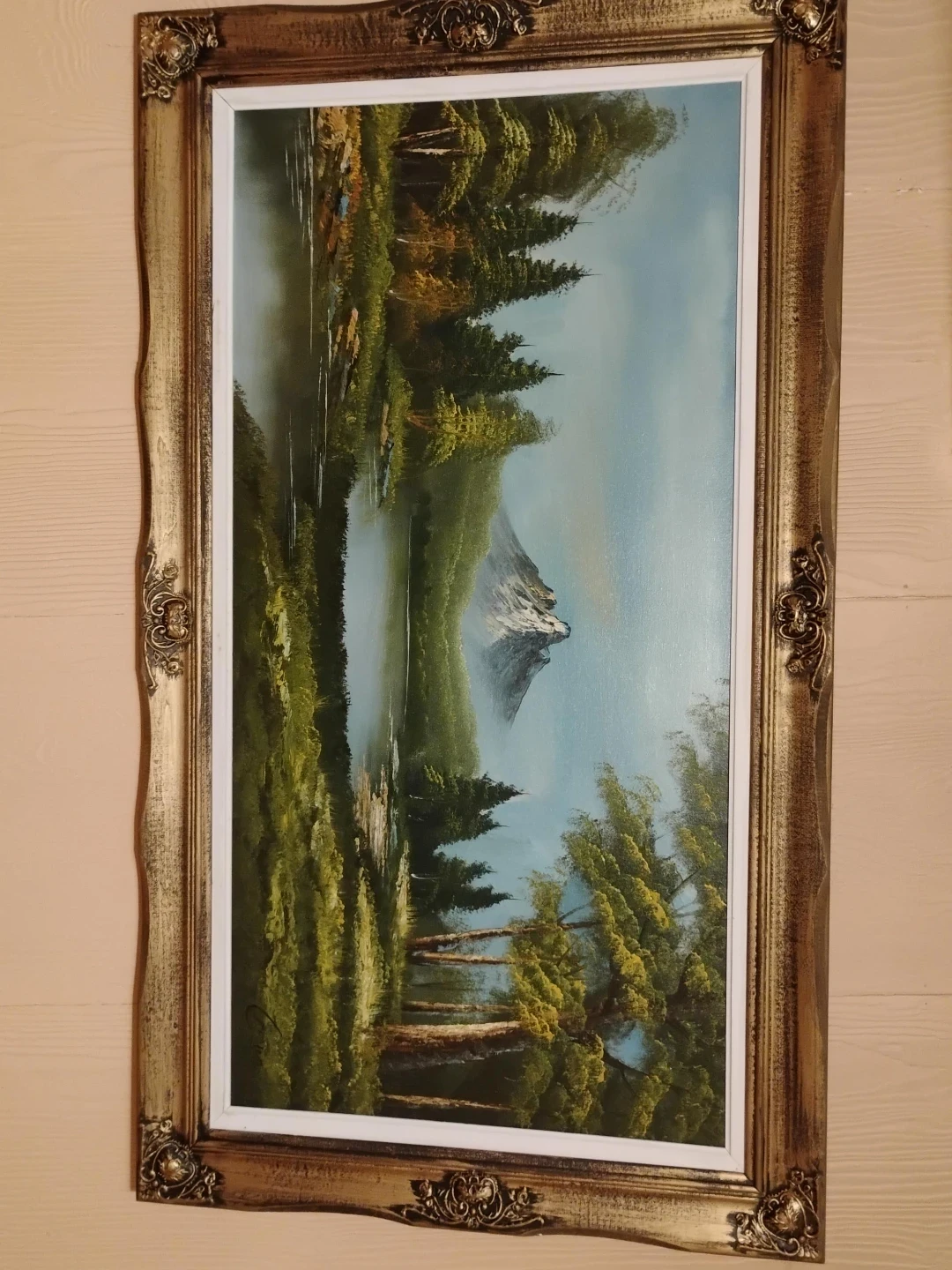Landscape Painting - Mountain Lake Scene - photo 2