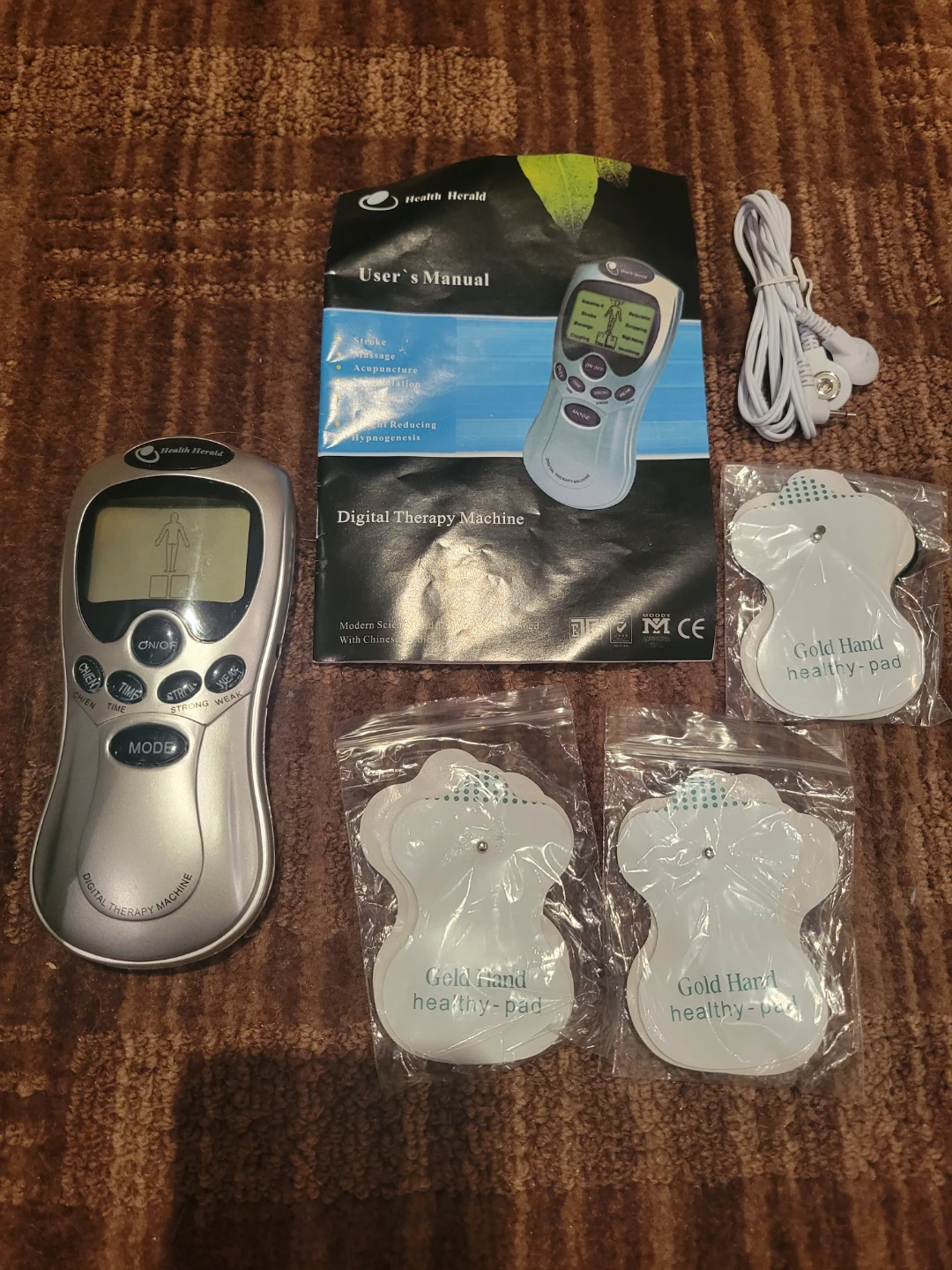 Health Herald Digital Therapy Machine with 4 Electrode Pads