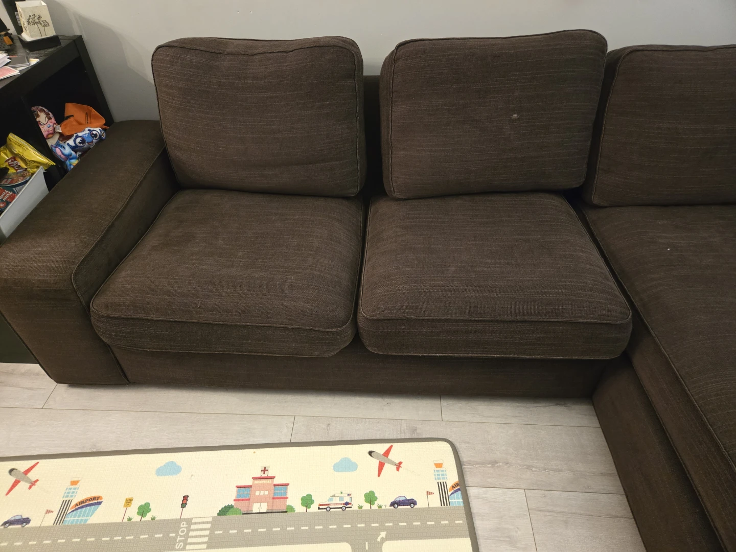 Brown Sectional Sofa with Chaise - photo 2