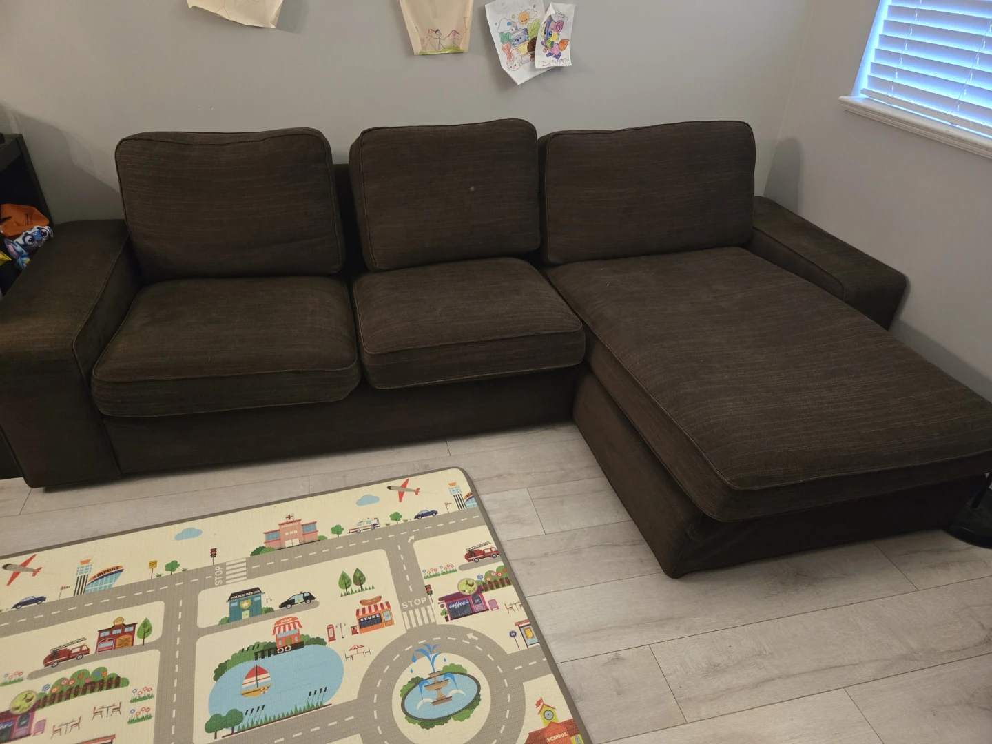 Brown Sectional Sofa with Chaise - photo 4